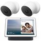 Google Nest Hub Max with Google Assistant - Charcoal + Nest Indoor and Outdoor Battery-Powered Security Camera in Snow - Set of 2, , large