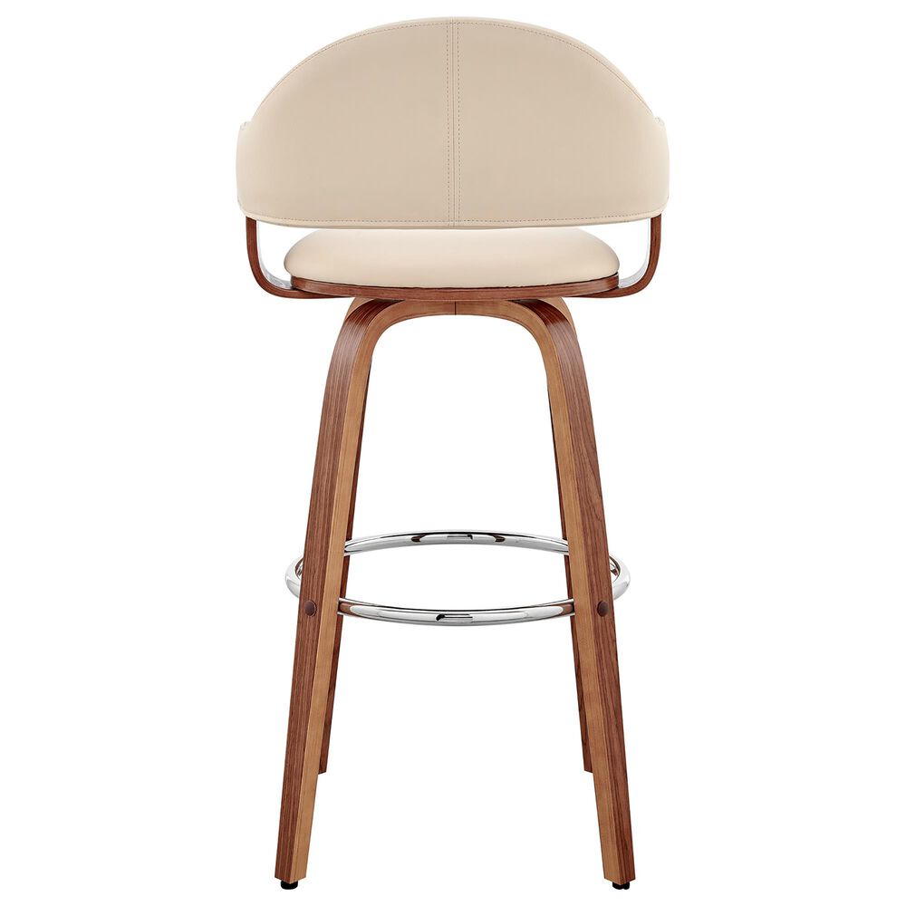 Blue River Daxton 30&quot; Swivel Barstool in Cream and Walnut, , large