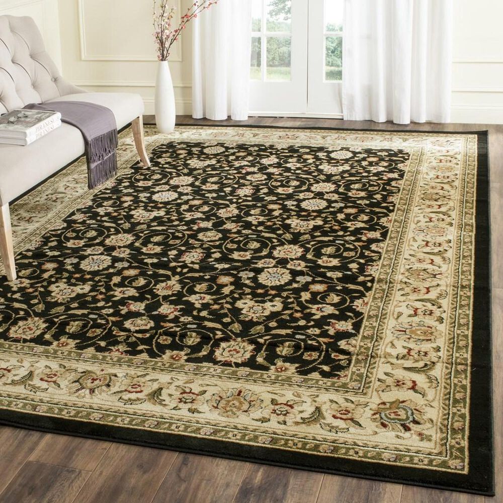 Safavieh Lyndhurst LNH316 8&#39; x 11&#39; Black and Ivory Area Rug, , large