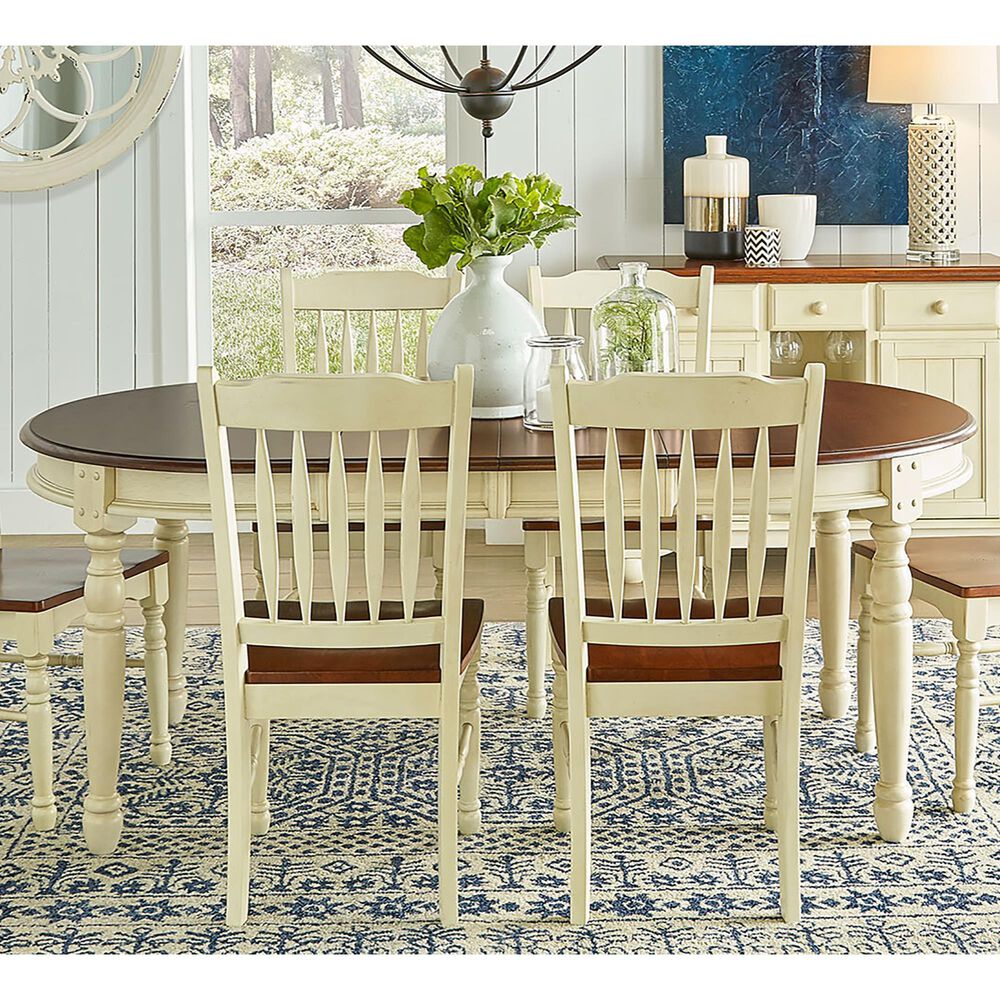A-America British Isles Table in Buttermilk and Merlot with 2-12" Leaves, , large