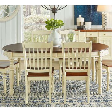 A-America British Isles Table in Buttermilk and Merlot with 2-12" Leaves, , large