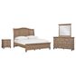 Riva Ridge Oxford 4-Piece King Sleigh Bedroom Set in Tan with USB Ports, , large
