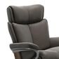 Stressless Magic Medium Leather Chair and Ottoman in Paloma Metal Grey, , large
