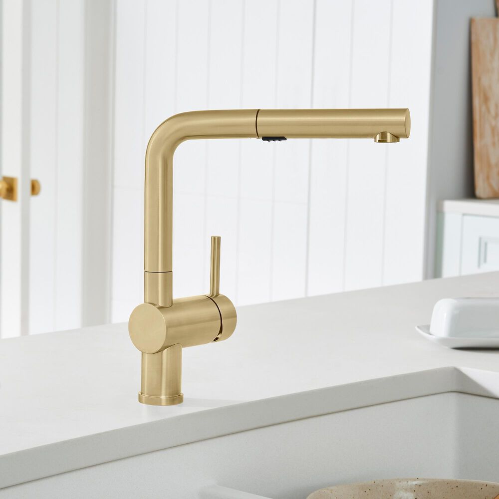 Blanco Linus 1.5 GPM Pull-Out Kitchen Faucet in Satin Gold, , large