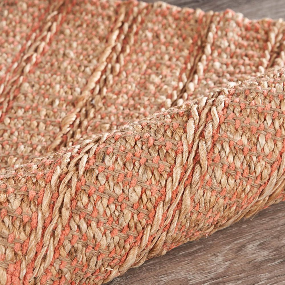 L&amp;R Resources Natural Fiber Tan and Pink 9' x 12' Area Rug, , large
