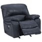 Ashley Leesworth Leather Power Reclining Sofa and Recliner Set in Ocean, , large