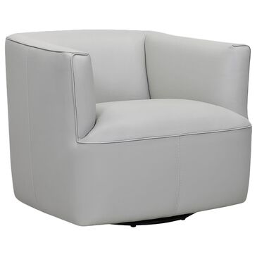 Blue River Whitney Swivel Barrel Chair in Dove Gray and Black, , large