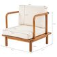 Hearth and Haven Canape Outdoor Club Chair with Curved Arms and Cushions in Cream (Set of 2), , large