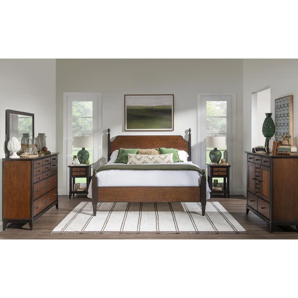 St Claire Home Fenmore 2-Door 9-Drawer Chest in Mocha and Distressed Cherry, , large