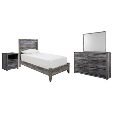Signature Design by Ashley Baystorm 4 Piece Twin Panel Bed Set in Smokey Gray, , large