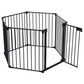 HOMLUX 6-Panel Adjustable Pet Gate in Black, , large