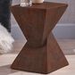 Hearth and Haven Tess Outdoor Twist-Shape Side Table in Dark Brown, , large