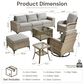 HOMLUX 8-Piece All-weather Rattan Outdoor Patio Furniture Set in Dark Gray, , large