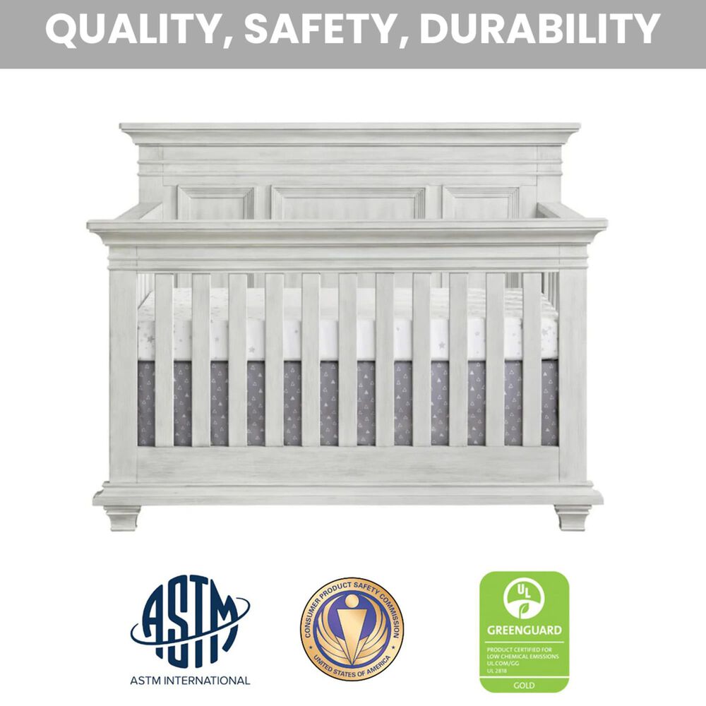 Oxford Baby Weston 2-Piece Crib and Dresser Nursery Set in Vintage White, , large