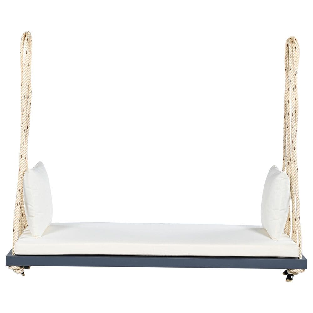 Hearth and Haven Topmax Outdoor Hanging Porch Swing Bench with Beige Cushion in Gray, , large