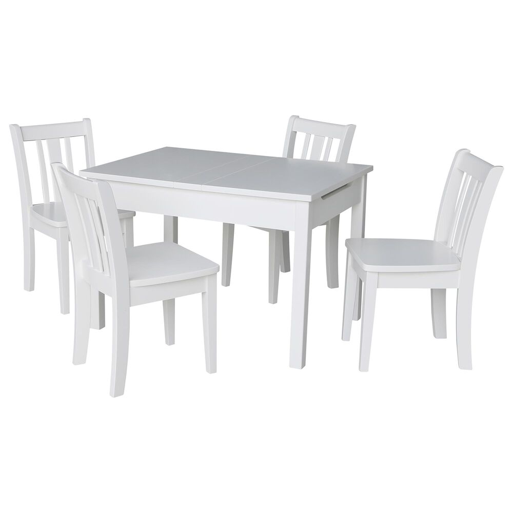 International Concepts San Remo 5 Piece Juvenile Table Set in White, , large