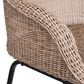 Hearth and Haven Ladd Outdoor Faux Wicker Barstool with Black Metal Frame in Light Brown (Set of 2), , large