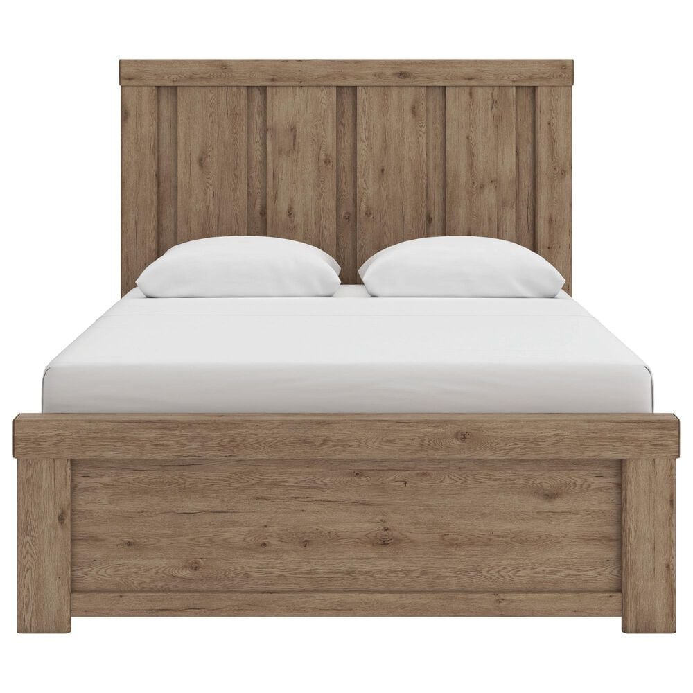 Ashley Oliandon Queen Panel Bed Dresser and Nightstand in Light Brown, , large