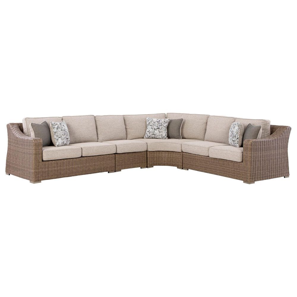Ashley Laguna Heights 4-Piece Outdoor Sectional in Beige, , large