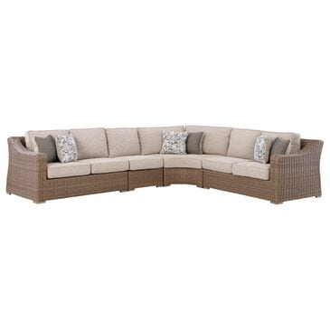 Ashley Laguna Heights 4-Piece Outdoor Sectional in Beige, , large