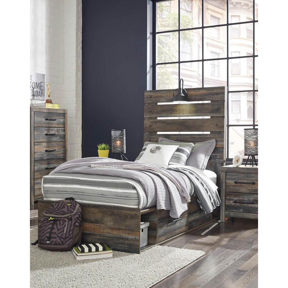 Ashley Drystan Twin Slat Headboard in Rustic Brown, , large