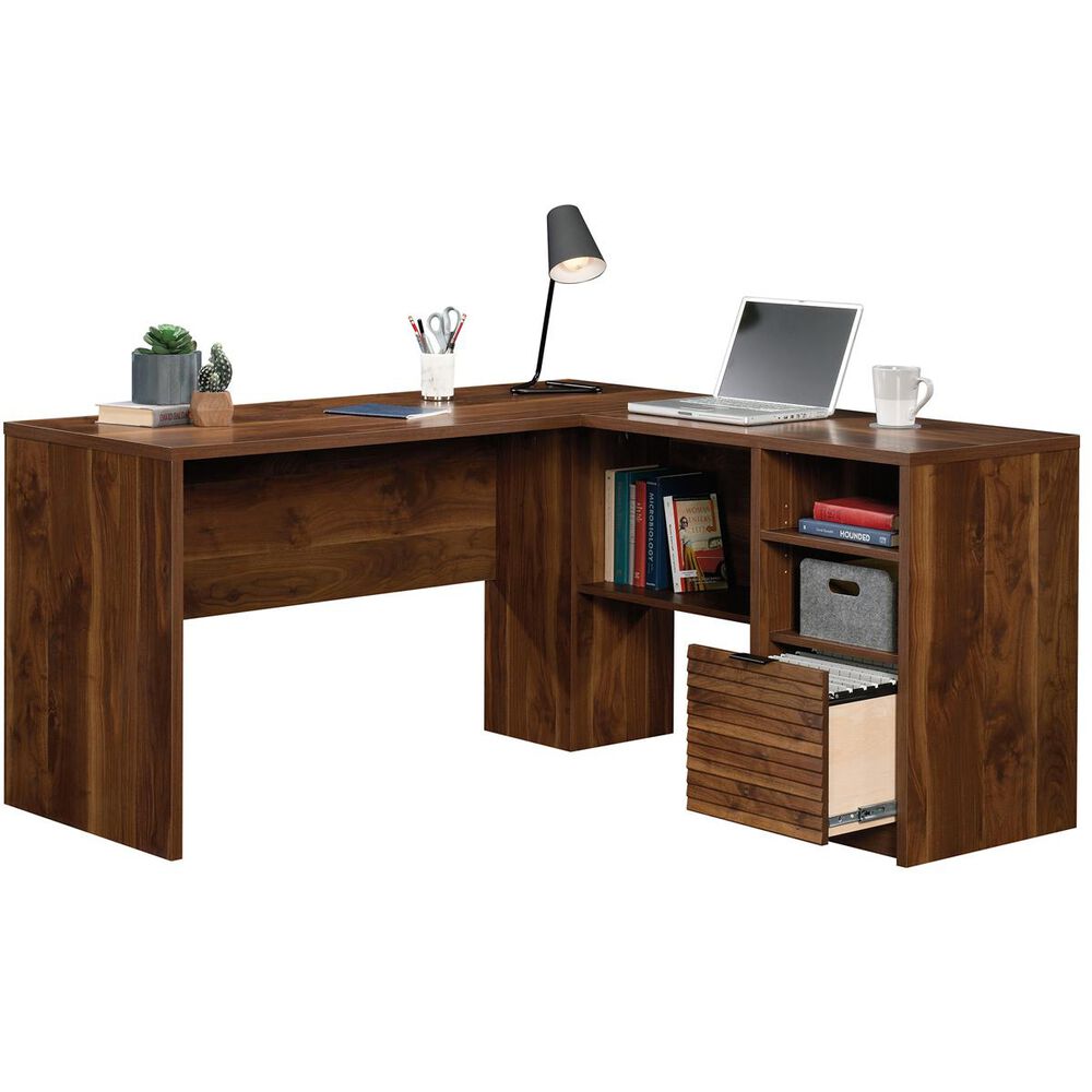 Sauder Harvey Park L-Desk in Grand Walnut, , large
