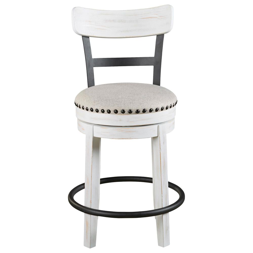 Ashley Valebeck Swivel Counter Height Stool in White and Black, , large