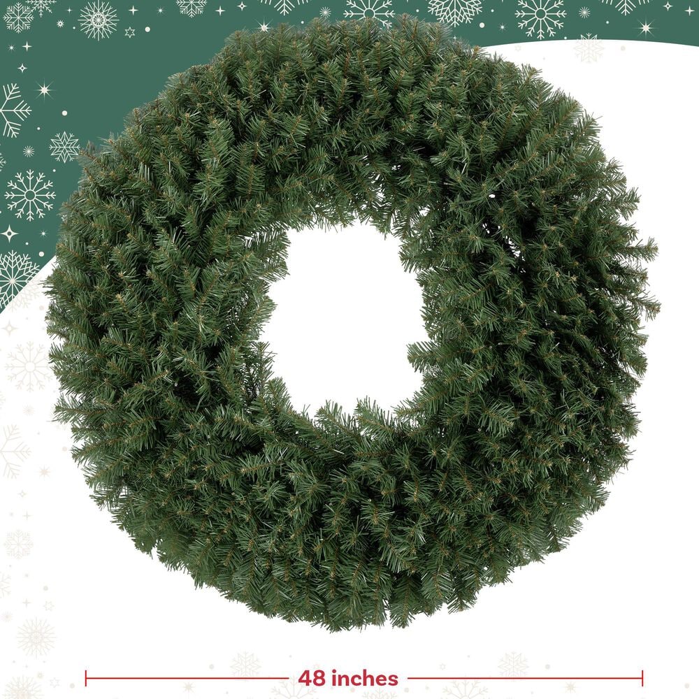 Timberlake 48&quot; Large Christmas Wreath with 200 LED Lights in Green, , large