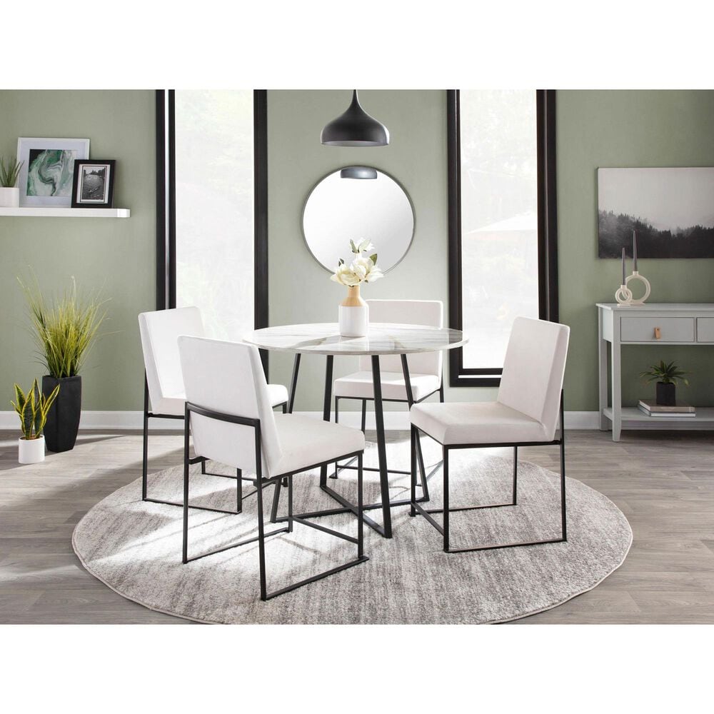 Lumisource Fuji Side Chair with White Cushion in Black &#40;Set of 2&#41;, , large