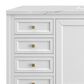 James Martin Vanities Chicago 60" Single Bathroom Vanity in Glossy White with 3 cm Ethereal Noctis Quartz Top and Rectangular Sink, , large