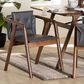 Baxton Studio Marcena Arm Chair with Grey Cushion in Walnut Brown (Set of 2), , large