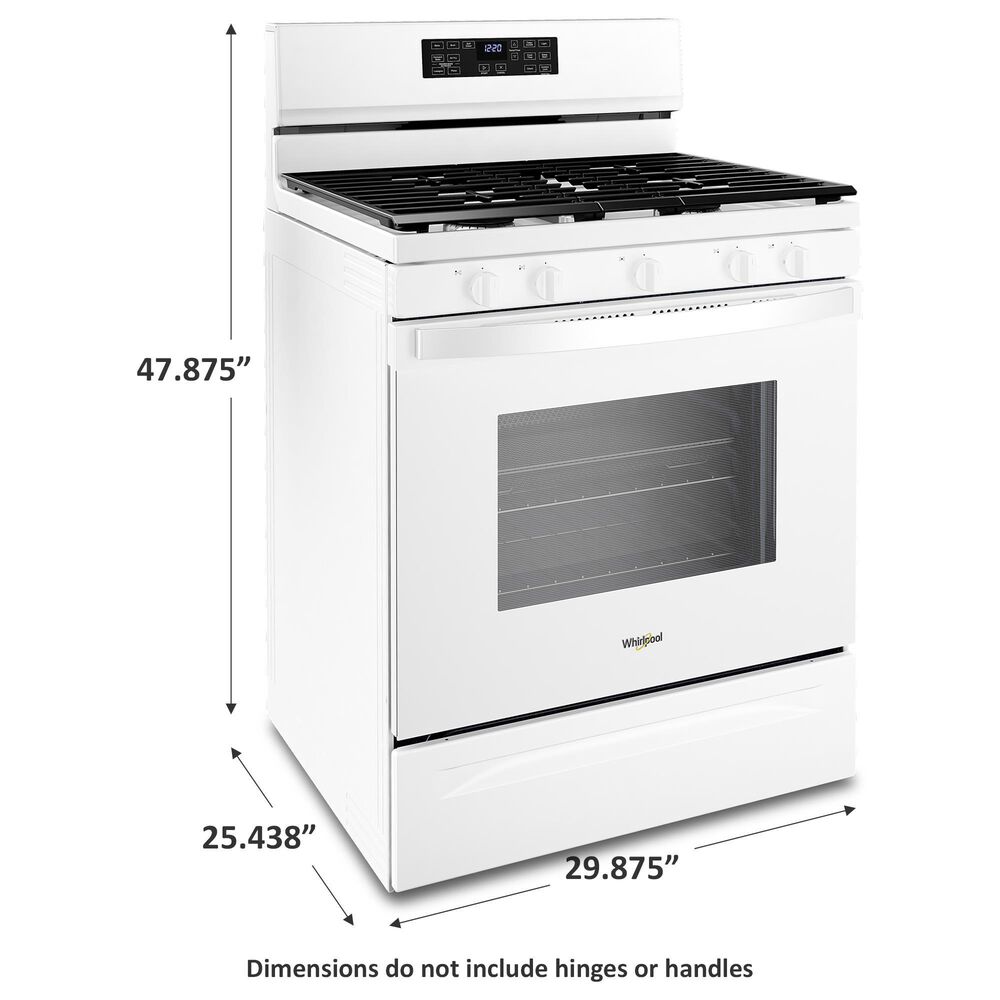 Whirlpool 5 Cu. Ft. Gas Range 5-in-1 Air Fry Oven in White, , large