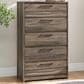 Ashley Elbrim 5-Drawer Chest in Weathered Brown, , large