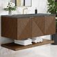 James Martin Vanities Marcello 48" Wall Mounted Single Bathroom Vanity in Chestnut with 3 cm Parisien Bleu Quartz Top and Rectangular Sink, , large