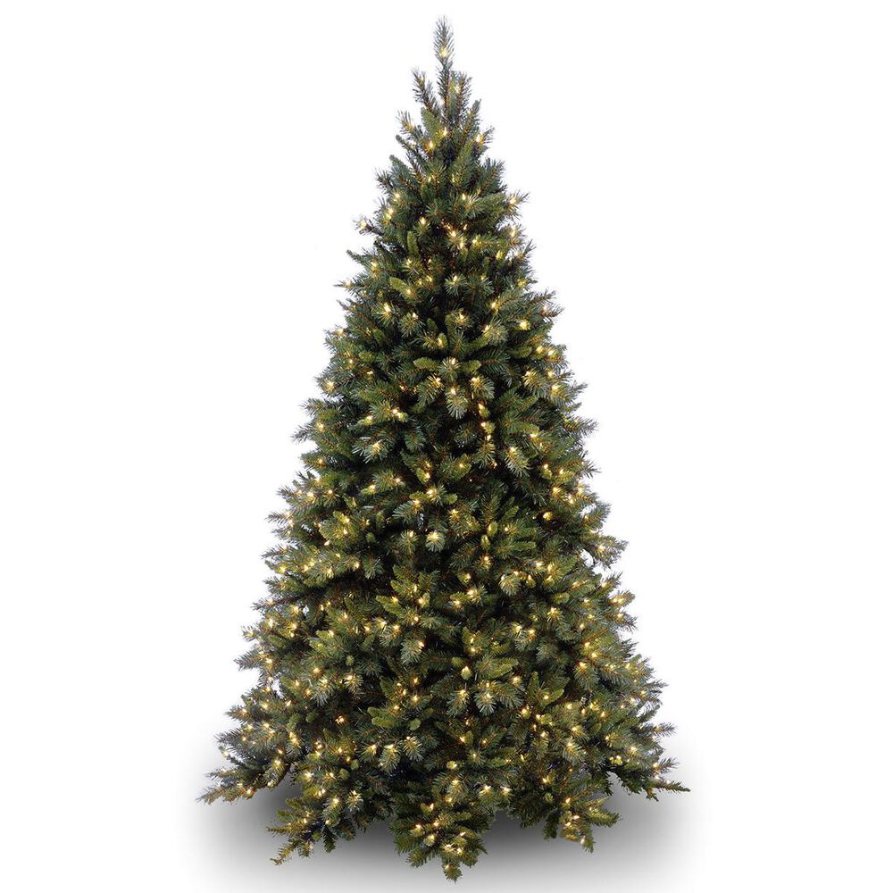 National Tree 9" Tiffany Fir Medium Hinged Tree with 850 White Lights, , large