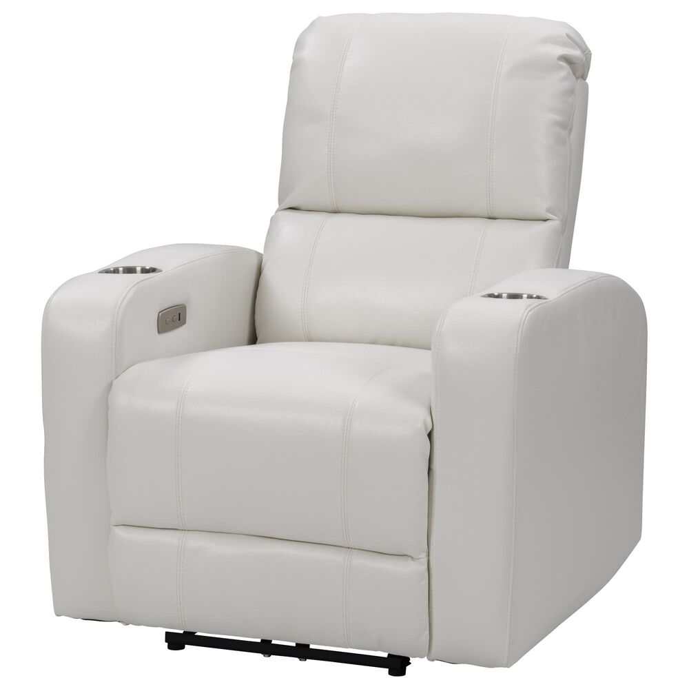 CorLiving Oren Power Theatre Wall Hugger Recliner in White, , large