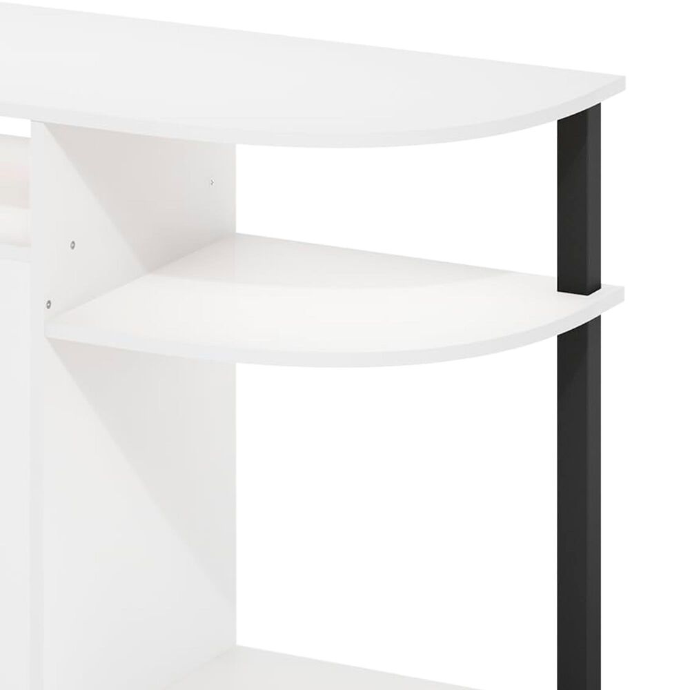 HOMLUX 47" Curved TV Stand with Electric Fireplace in White and Black, , large