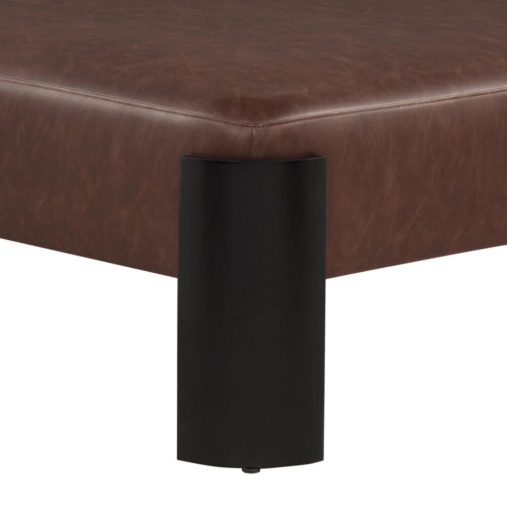 Linden Boulevard Sutherland Square Ottoman in Brown, , large