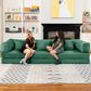 Jaxx Unsofa Stationary Sofa in Peacock Green Velvet, , large
