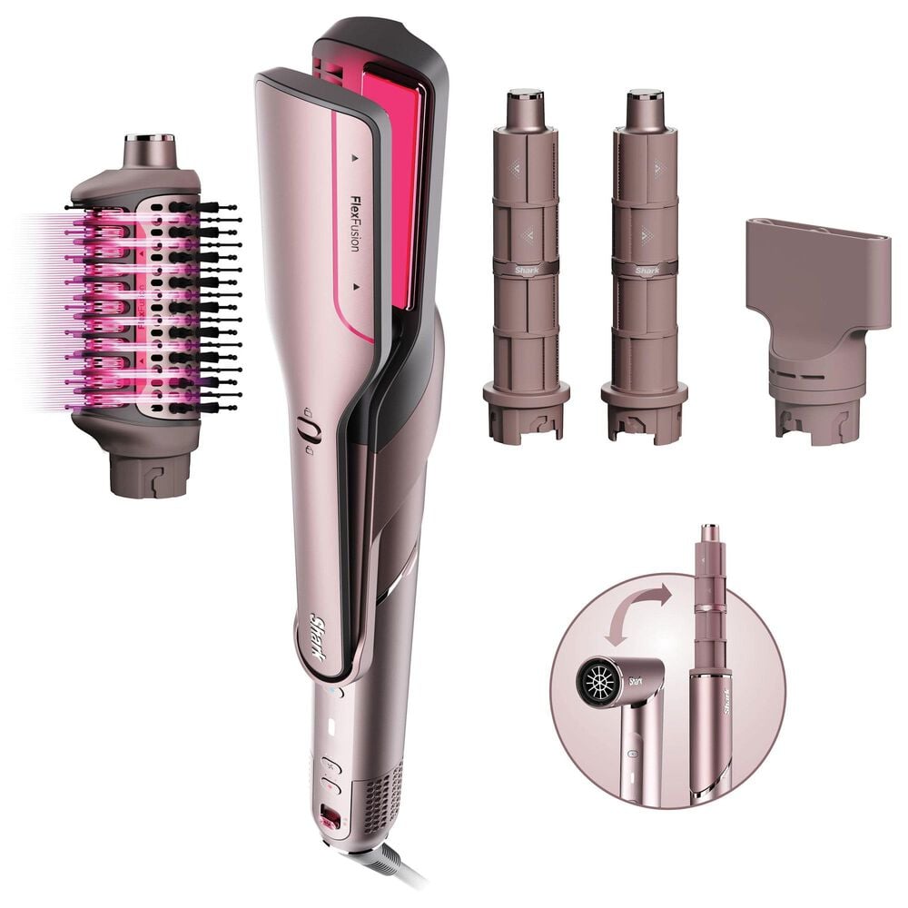 Shark FlexFusion 5 in 1 Air Styler Straightener and Brush Set in Cosmic Blush, , large