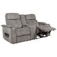 Aurora Furnishings Power Reclining Console Loveseat with Power Headrest in Arica Pewter, , large