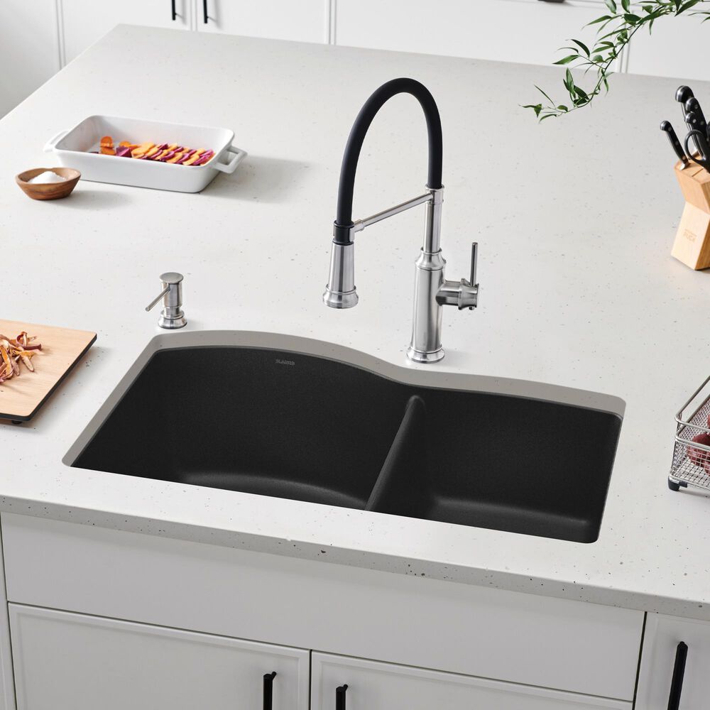 Blanco Diamond 33&quot; 60/40 Double Bowl Dual Mount Kitchen Sink in Anthracite, , large