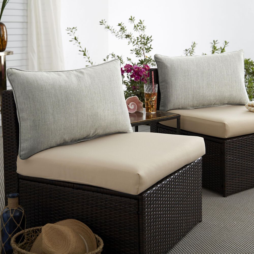 Sorra Home Sunbrella 13" x 20" Pillow in Canvas Granite (Set of 2), , large