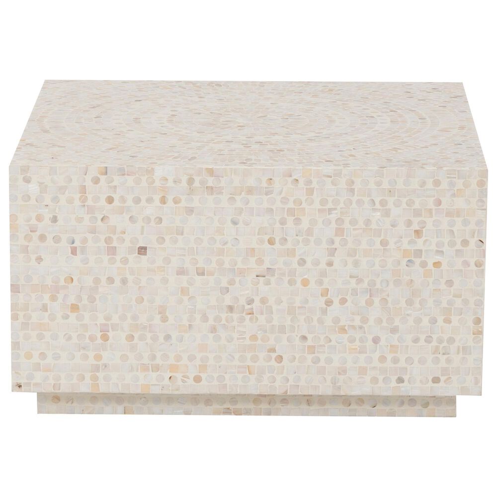 Linon Home Decor Partia Capiz Square Coffee Table in Cream, , large