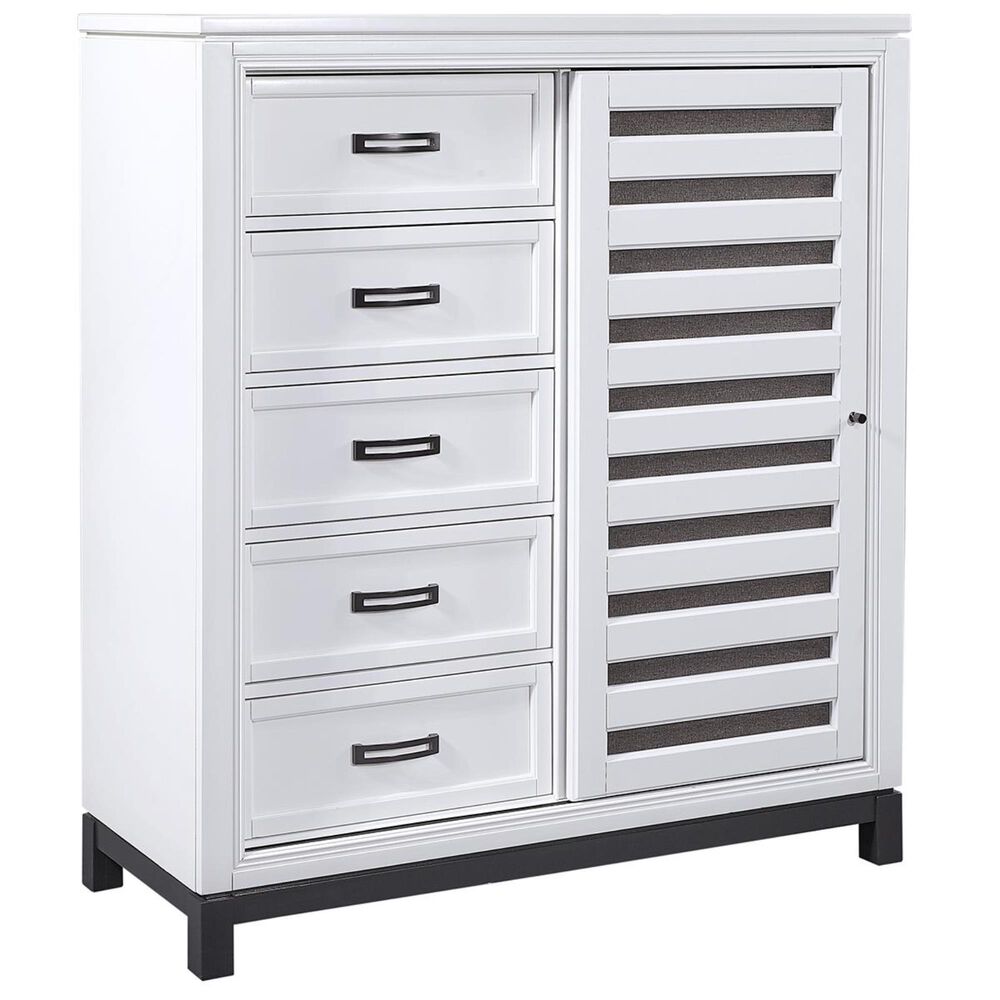 Riva Ridge Hyde Park Sliding Door Chest in White, , large