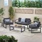 Hearth and Haven Navan 4-Piece Patio Conversation Set with Black Cushion in Dark Gray, , large