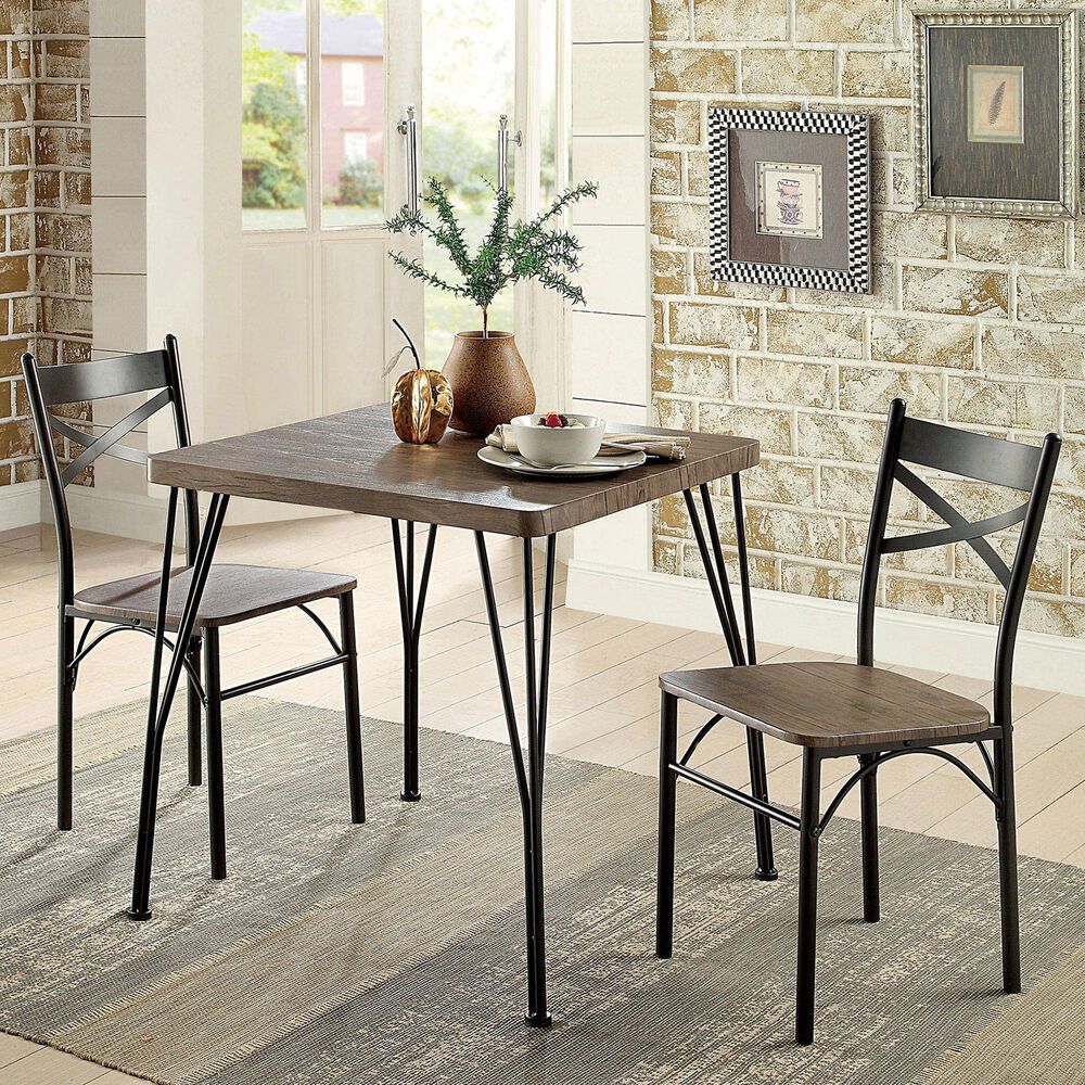 Furniture of America Ramirez 3-Piece Dining Set in Antique Brown, , large