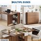 GARVEE Folding Dining Table with Storage in Brown - Table Only, , large