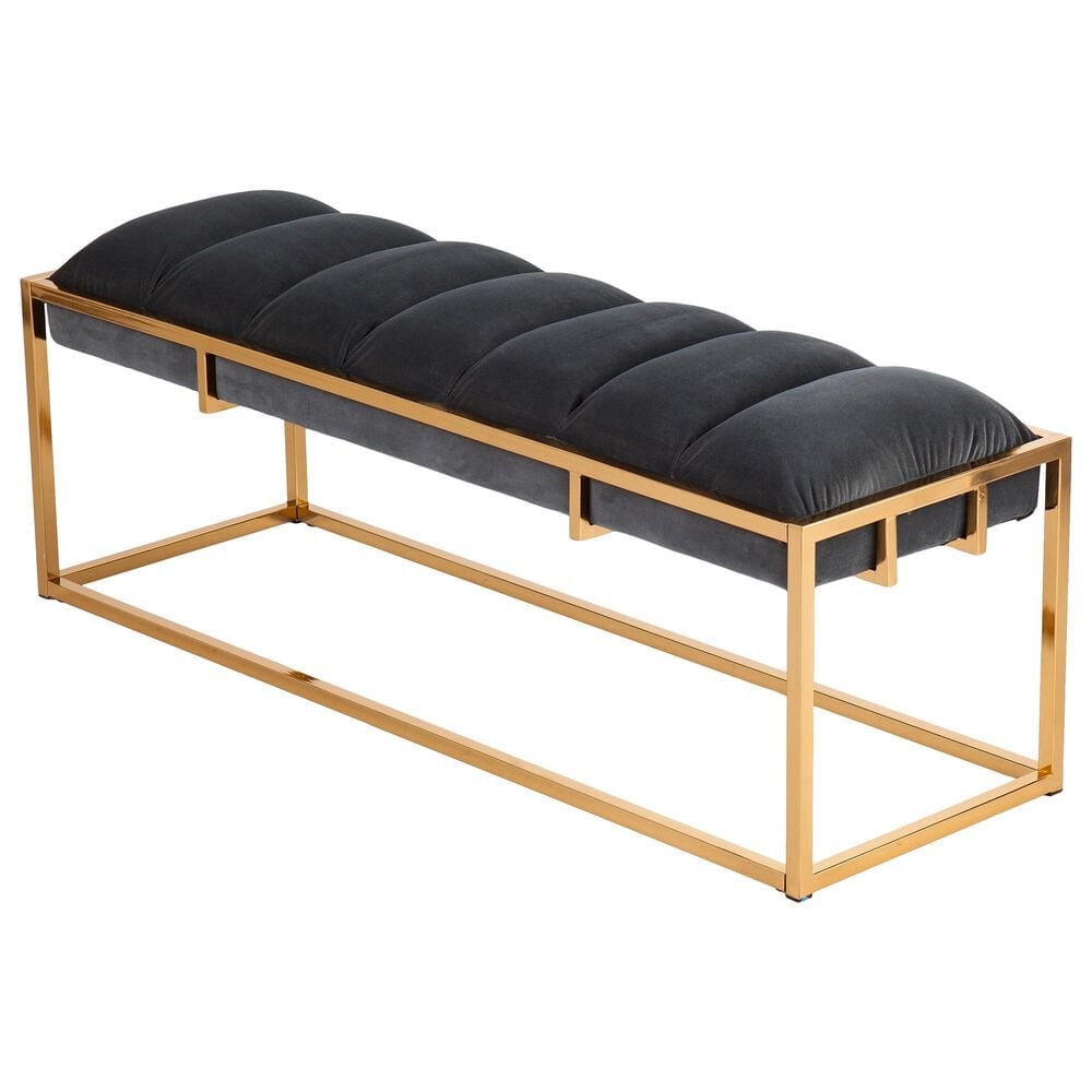 Southern Enterprises Harlyn Bench in Blue-Green/Brass, , large