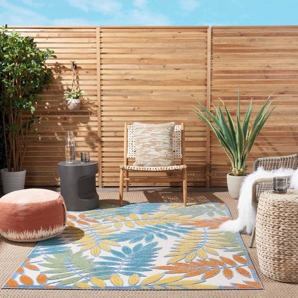 Nourison Aloha ALH18 3&#39;6&quot; x 5&#39;6&quot; Ivory and Multicolor Indoor/Outdoor Area Rug, , large